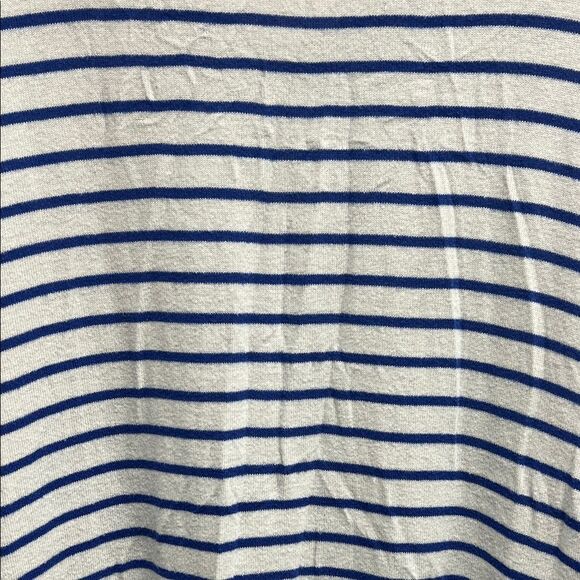 Coldwater Creek Navy and White Striped V-Neck Sweater - Picture 4 of 4